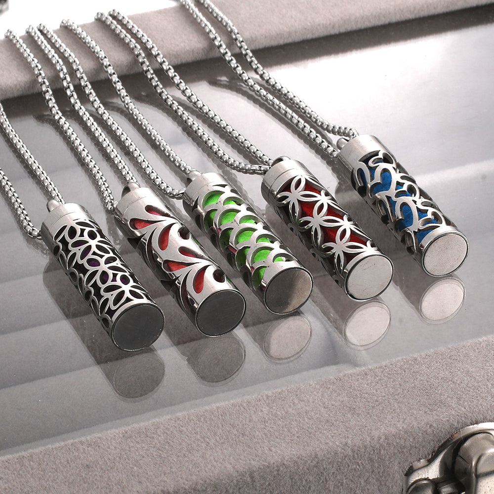 Aromatherapy Diffuser Necklace 316L Stainless Steel Locket Perfume Essential Oil Diffuser Pendant Necklace Aroma Jewelry