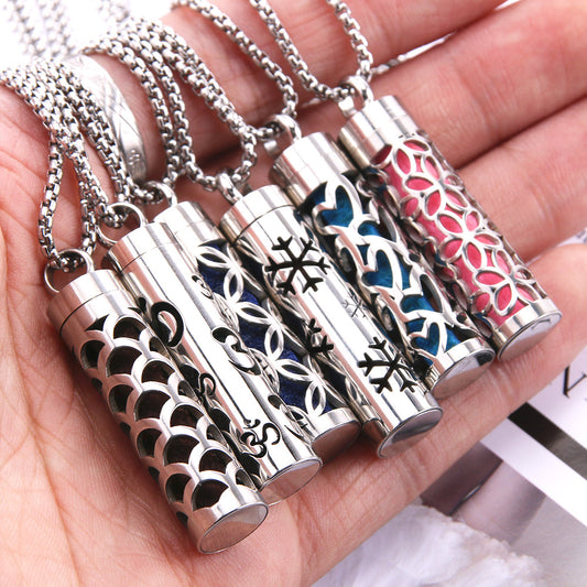 Aromatherapy Diffuser Necklace 316L Stainless Steel Locket Perfume Essential Oil Diffuser Pendant Necklace Aroma Jewelry